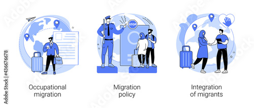 Movement of people abstract concept vector illustrations.