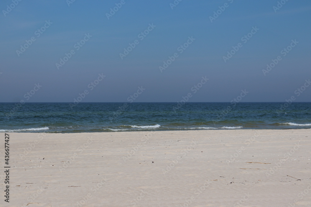 Warm sea sand on the Baltic Sea beach, Dziwnów, Poland