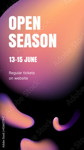 Vertical Advertisement Banner for Event. Open Season. Template for social media ads in Stories. Vector illustration