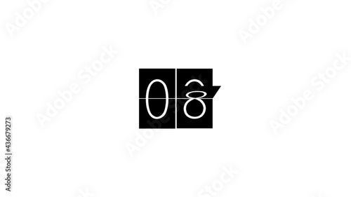 Digital timer counter 00 to 80 (full HD 1920x1080 30fps).