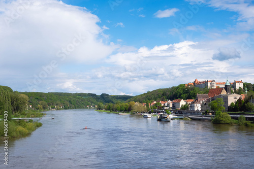 the ancient city of Pirna, through which the Elba River flows