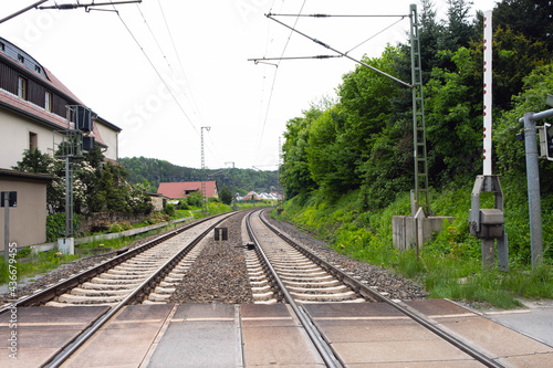 the railway passes through a small town in Germany