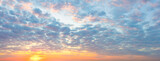 Delicate Panorama of  Sunset  Sunrise Sundown Sky with colorful clouds