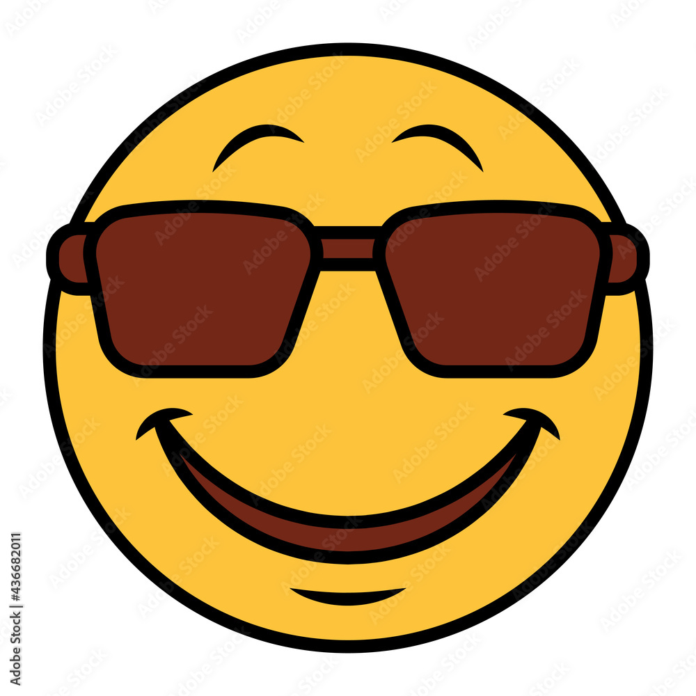 Filled color outline style emoji cool. Filled color outline style emoji cool.