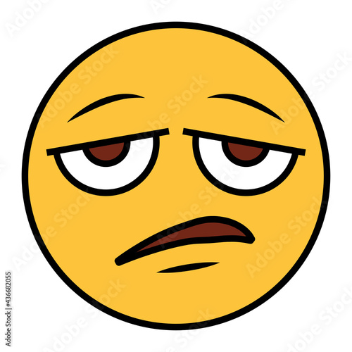 Filled color outline style emoji bored.