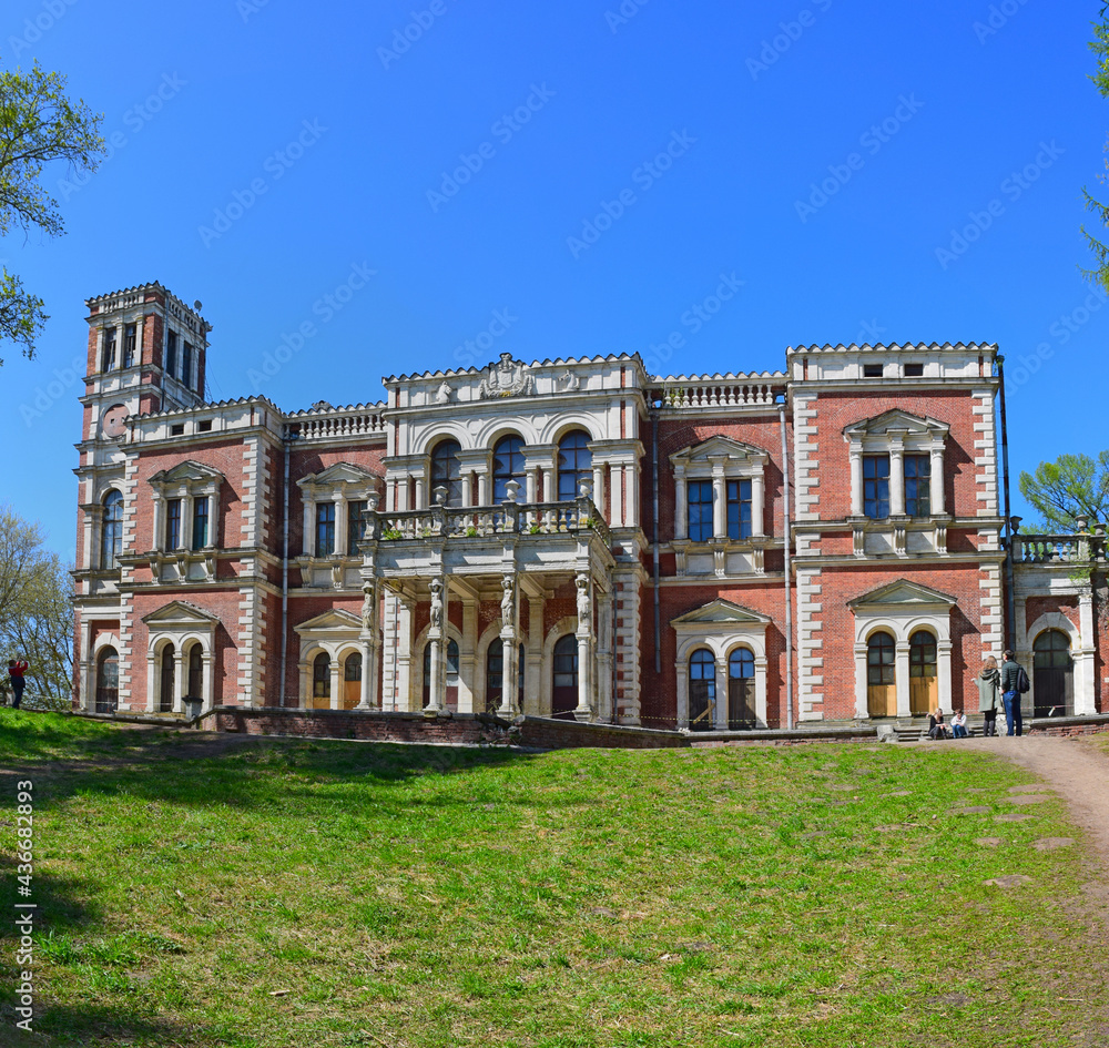 The palace of the Dashkovs' estate was built by the architect Vasily Bazhenov in the second half of the 18th century. The building is built in the style of eclecticism. Russia, Moscow region, May 2021