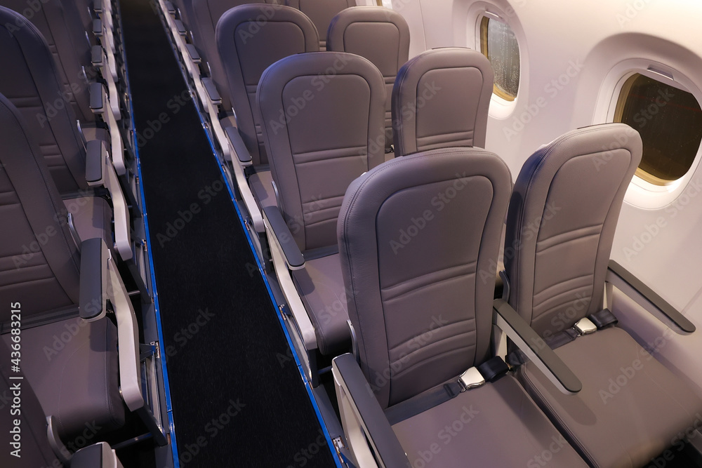 Obraz premium Leather interior of the plane without passengers