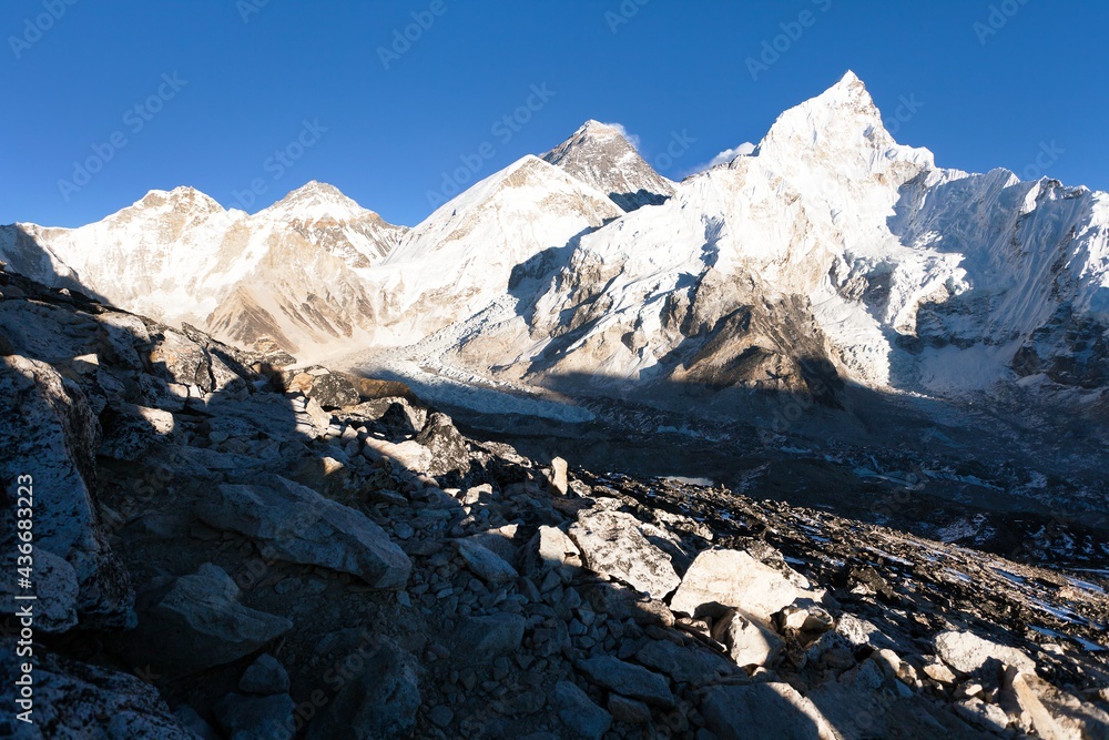 Mount Everest evening sunset Nepal Himalayas mountains