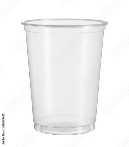 Plastic cup disposable glass (with clipping path) isolated on white background