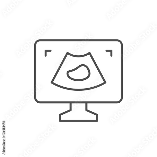 Ultrasound diagnostics line outline icon