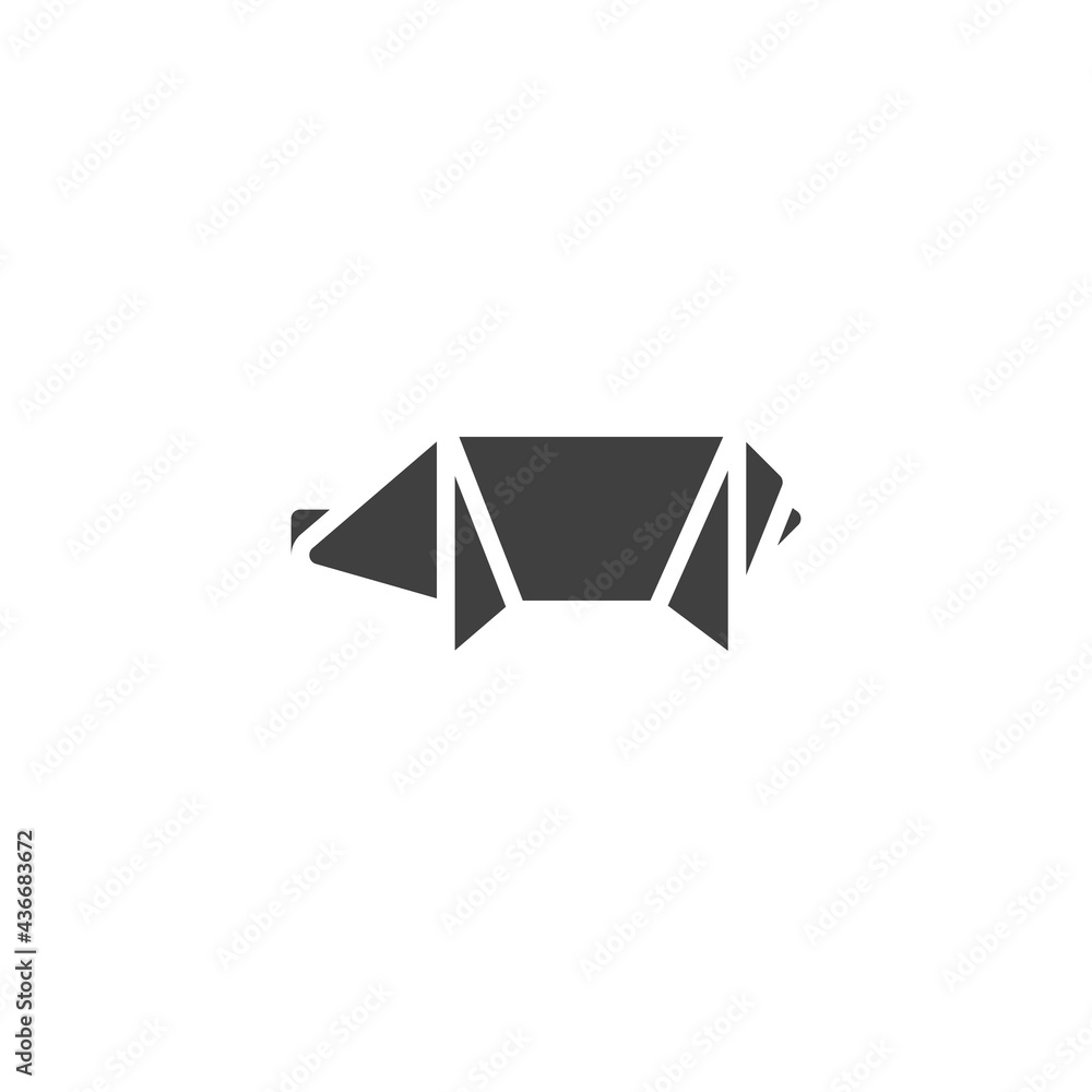 Naklejka premium Pig origami vector icon
