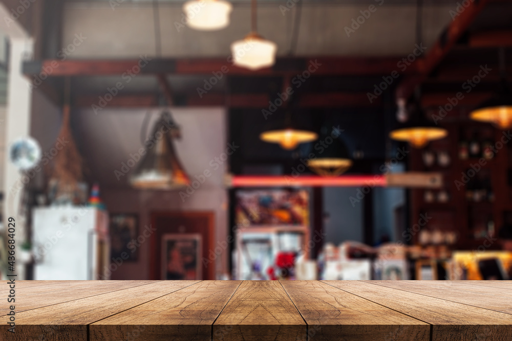 3D rendering, wooden top table on isolate blur background
