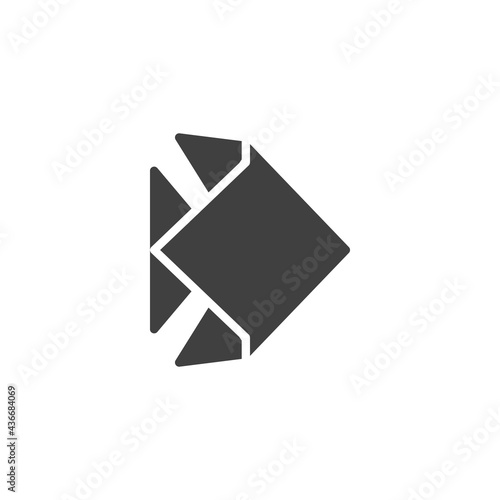 Fish origami vector icon
