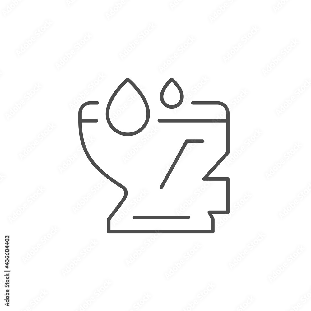 Water toilet line outline icon Water toilet line outline icon