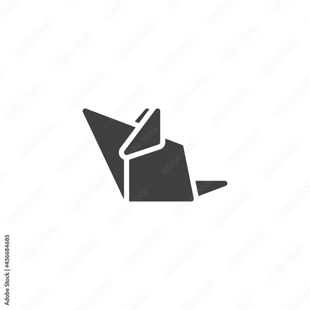 Origami mouse vector icon Origami mouse vector icon