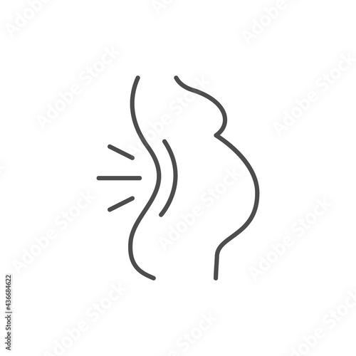 Pregnant woman backache line icon