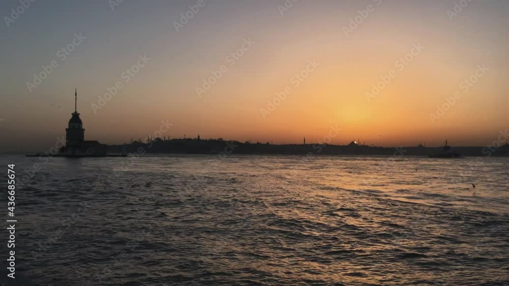 4k time lapse of sundown in silhouette of Istanbul, Turkey 4k time lapse of sundown in silhouette of Istanbul, Turkey