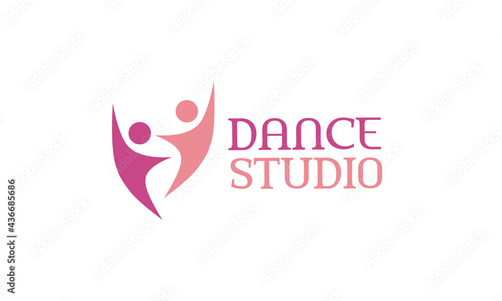 Abstract dance logo design template Abstract dance logo design template