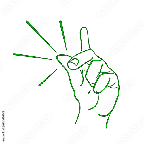 illustration vector of green lines of finger snapping effects and gesture for environment day campaign concept