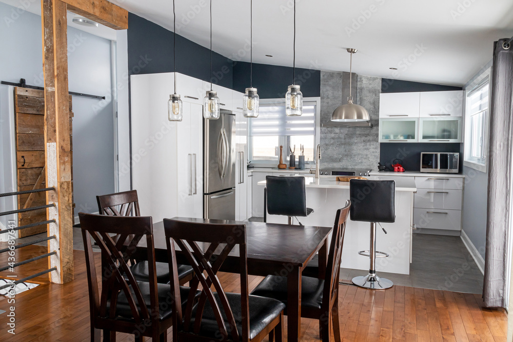 elegant new modern home dining room and kitchen elegant new modern home dining room and kitchen