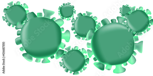 Corona Virus Corona Covid-19 grün ohne Hintergrund Freisteller