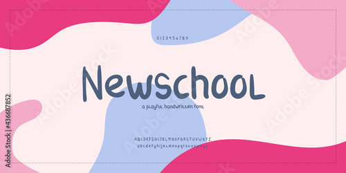 modern playful alphabet. elegant handwritten font with urban style