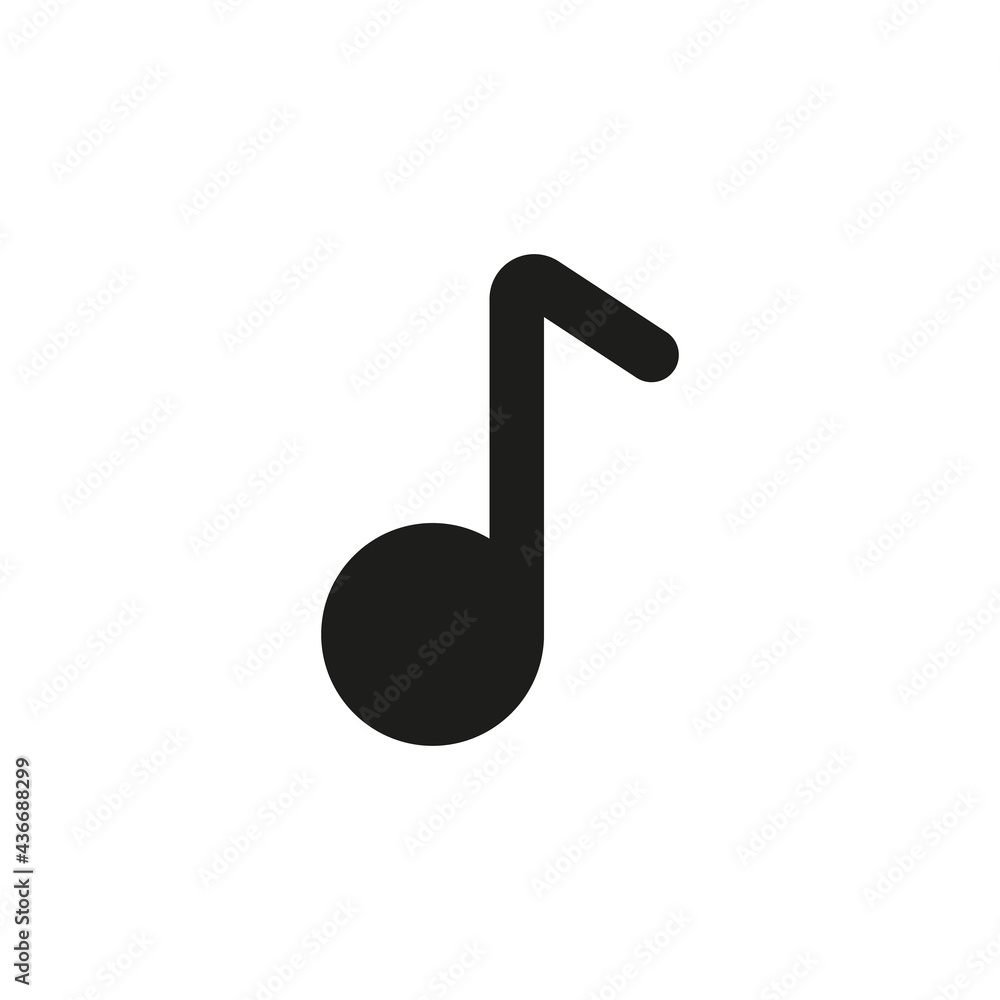 Music note icon. Simple icon for web and mobile multimedia app UI element. Music note icon. Simple icon for web and mobile multimedia app UI element.