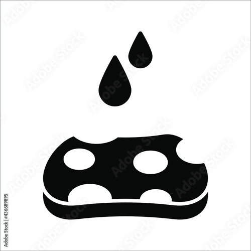 Sponge icon. Simple illustration of sponge vector icon for web on white background. color editable