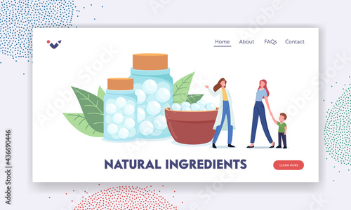 Natural Ingredients Landing Page Template. Herbal Pharmacist or Alternative Medicine Doctor Offer Herbal Medications