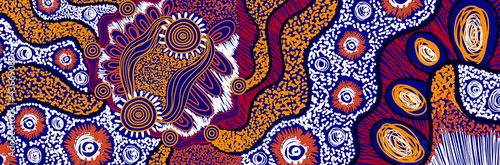 Aboriginal contemporary painting - Vector