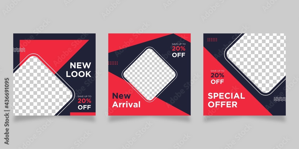 Modern promotion square web sale banner for social media