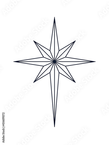 Fotografia Bethlehem north star line icon