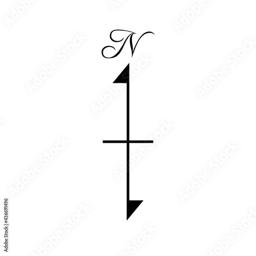 Simple True north icon. Clipart image isolated on white background