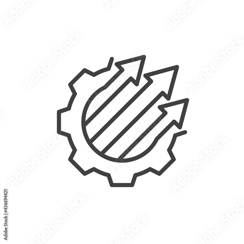 Gear and arrows line icon