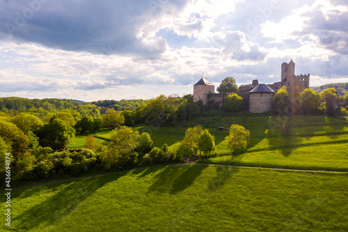 castle greifenstein in hesse germany in spring