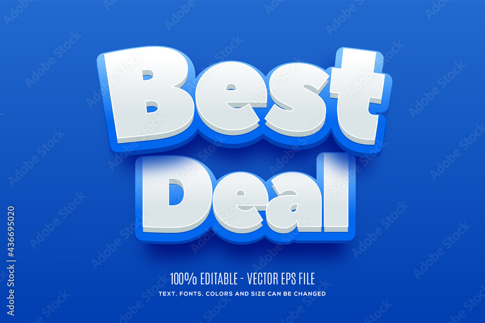 Editable 3d Best Deal Blue & Yellow text effect. Easy to change or edit. Vector Illustration Editable 3d Best Deal Blue & Yellow text effect. Easy to change or edit. Vector Illustration
