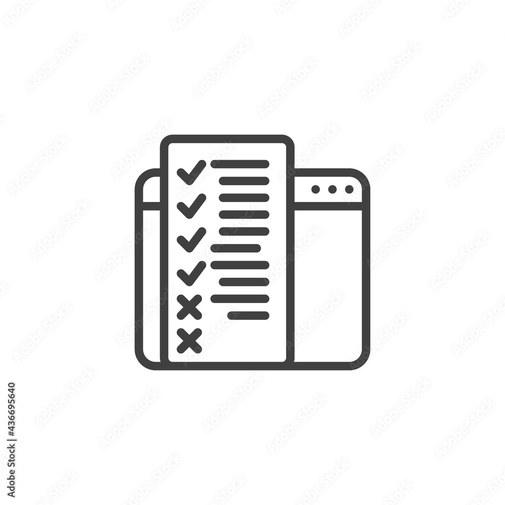 Online survey line icon Online survey line icon