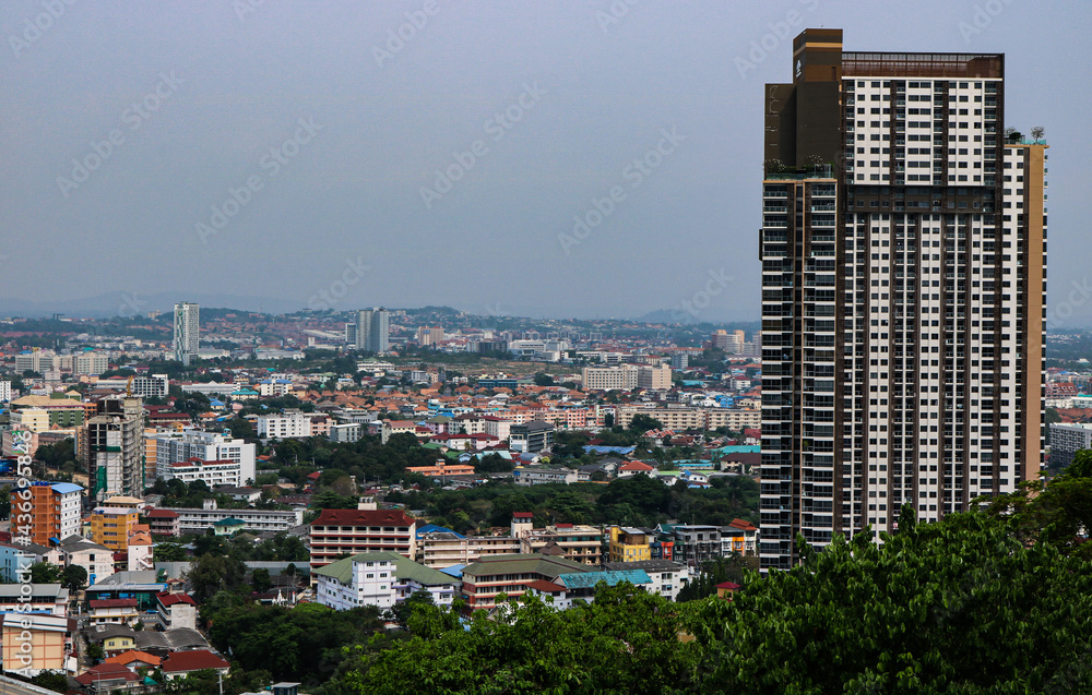 the colours of Pattaya city from viewpoint