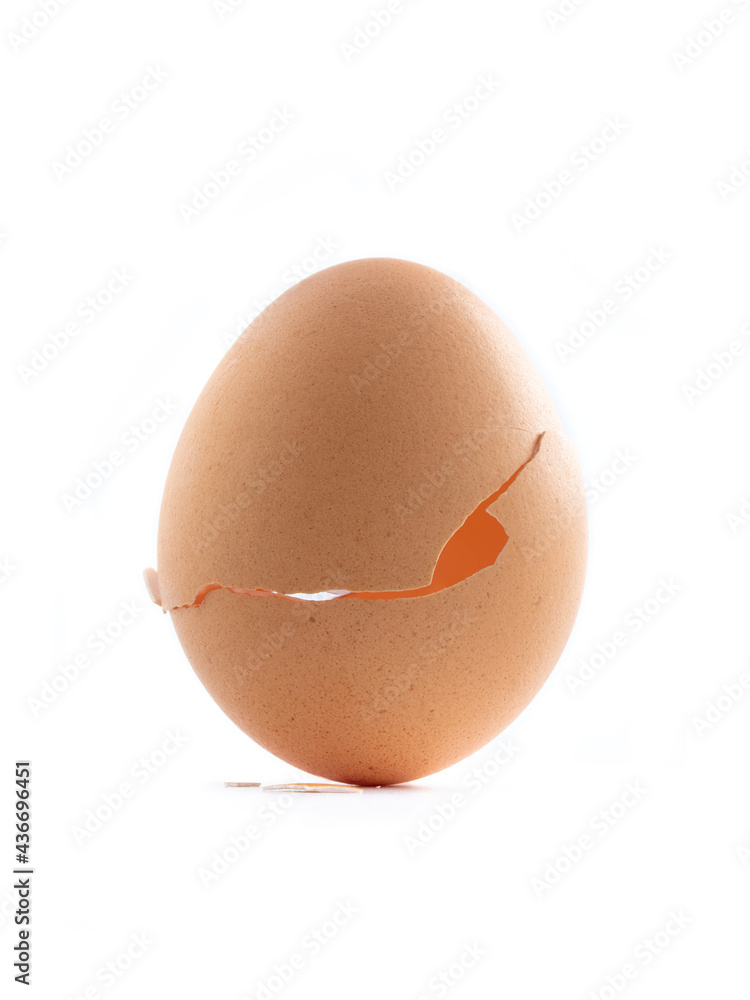 Broken eggshell like a new birth isolated on white background Broken eggshell like a new birth isolated on white background