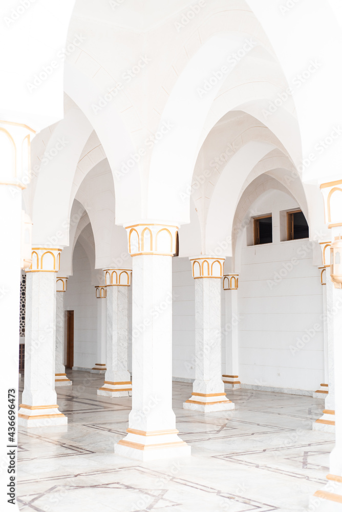 Fototapeta premium Classic architecture elements. Building with many column and arch