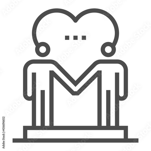 Same-sex marriages,  square line vector icon.
