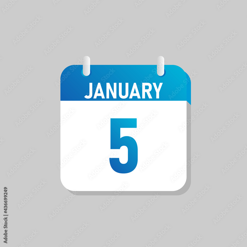 White daily calendar Icon January in a Flat Design style. Easy to edit Isolated vector Illustration. White daily calendar Icon January in a Flat Design style. Easy to edit Isolated vector Illustration.