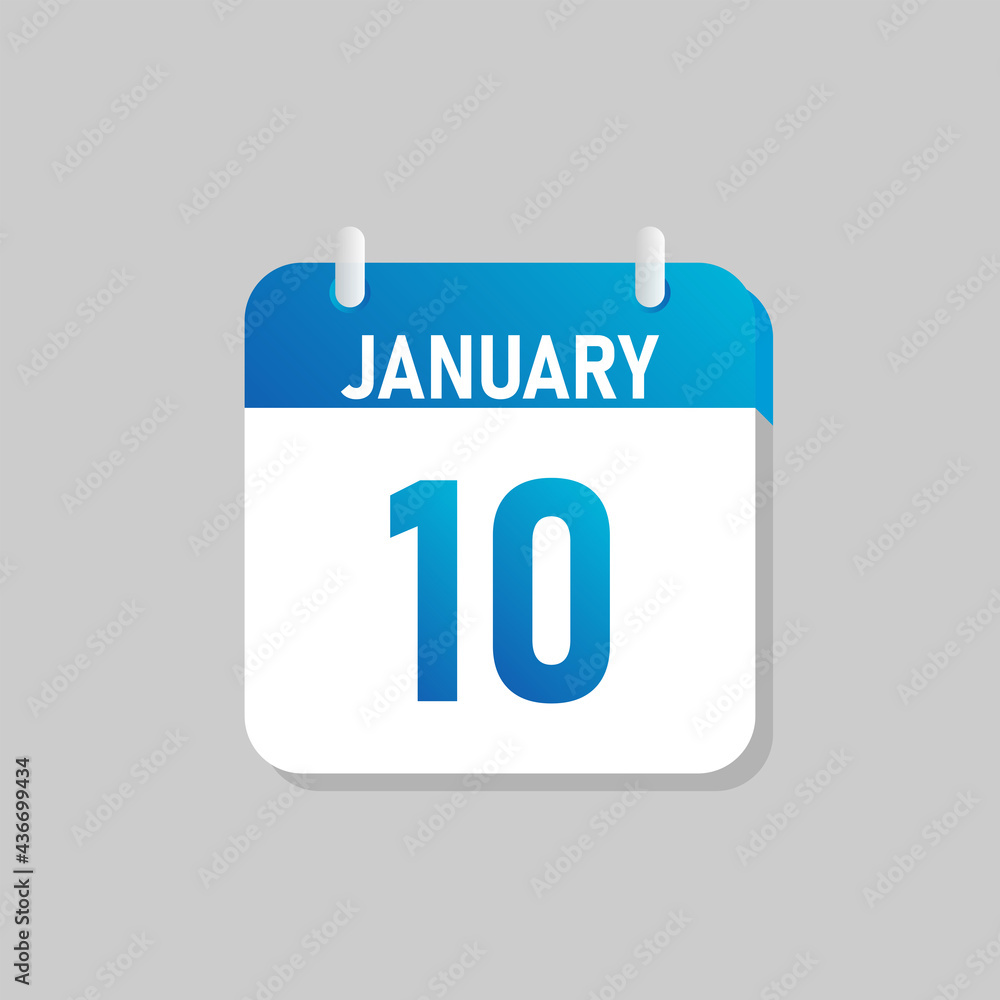 White daily calendar Icon January in a Flat Design style. Easy to edit Isolated vector Illustration. White daily calendar Icon January in a Flat Design style. Easy to edit Isolated vector Illustration.