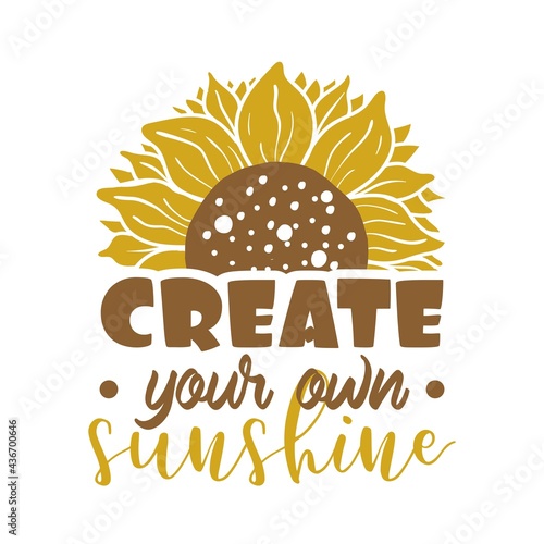 Create your own sunshine quote lettering illustration