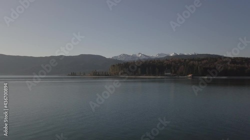 Aerial View on Bavaria Nature Lake Forest Walchensee 4K