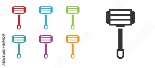 Black Shaving razor icon isolated on white background. Set icons colorful. Vector