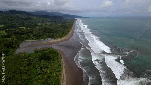 Beautiful aerial view of the Dominical Beach and the estuary in Costa Rica	
 photo