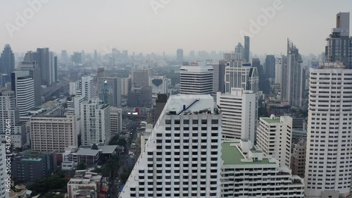 BKK Bangkok Cityscape Skyscraper Aerial View 4K