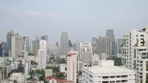 BKK Bangkok Cityscape Skyscraper Aerial View 4K