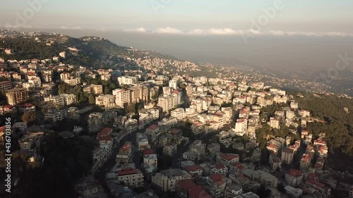 Aerial View on Lebanon City Cityscape Landscape Horizon HD